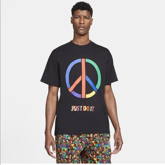 Nike Just Do It Playground DNA Peace Sign Crew Neck T-Shirt Size XL - Picture 5 of 10